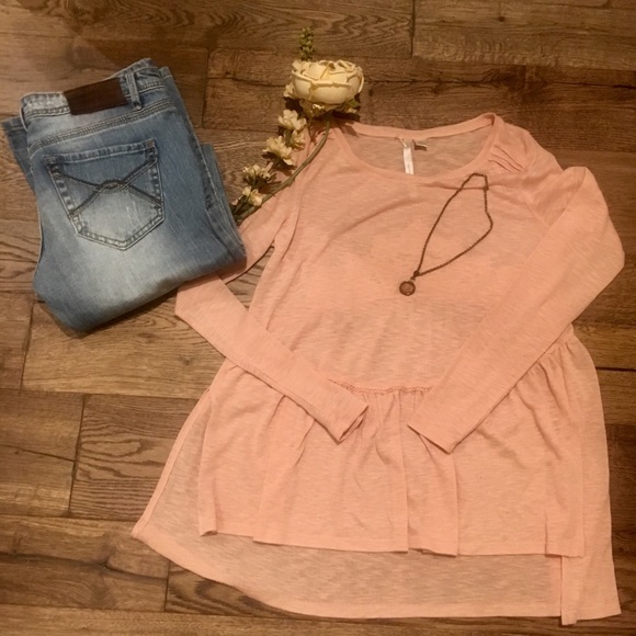 LC Lauren Conrad blush top with lace accent-XS - Picture 5 of 8